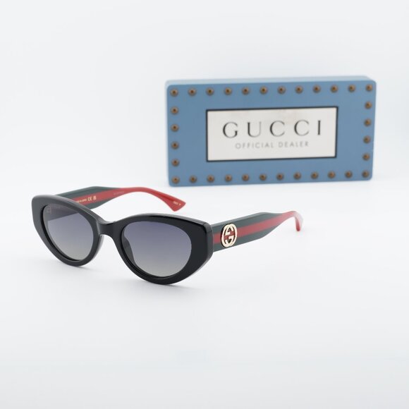 Gucci GG1862S 005 Cat Eye Sunglasses - Black Green/Grey Gradient main image 10